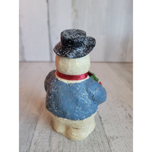 Vintage Teena flanner snowman mistletoe Top Hat figure glitter - Picture 5 of 8